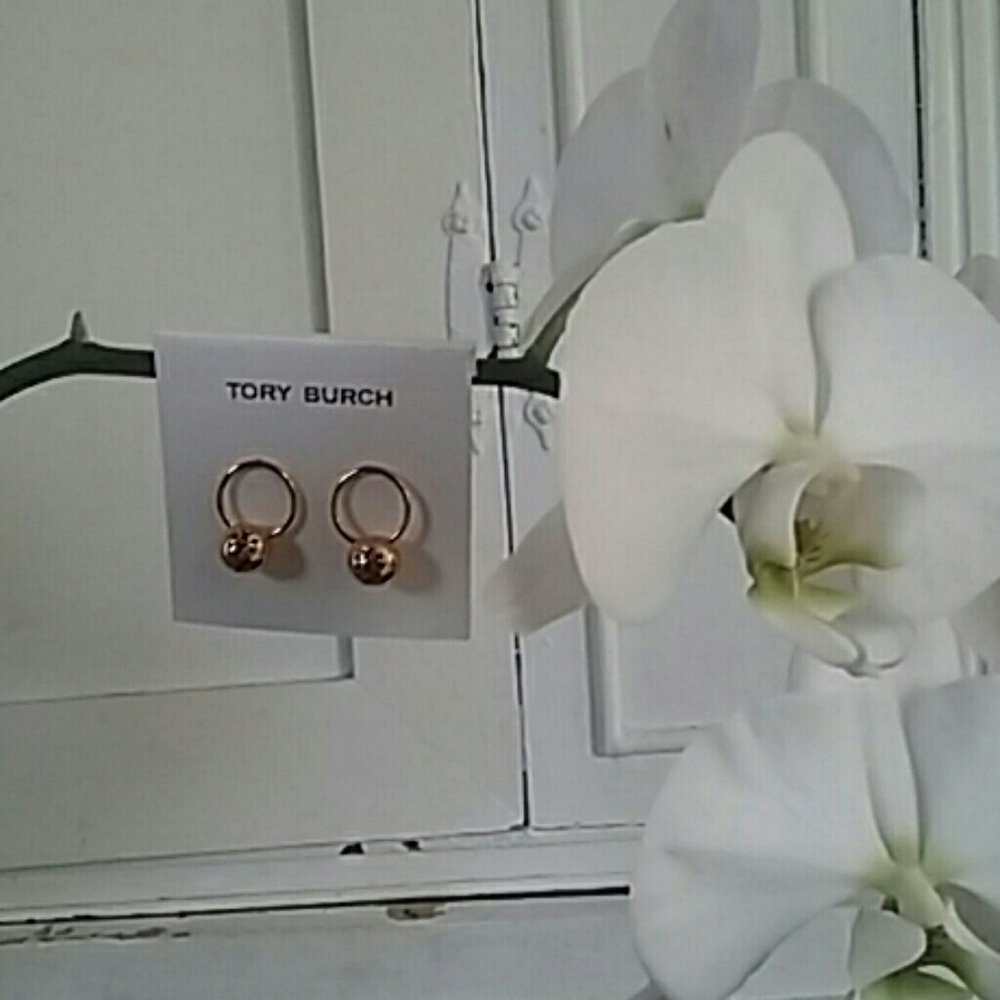 Tory Burch Logo bead drop earrings